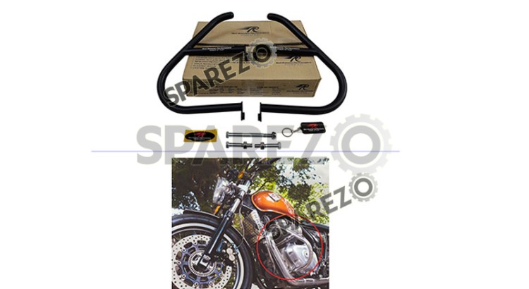 Royal Enfield GT and Interceptor 650cc Red Rooster Apollo Crash Guard Black - SPAREZO